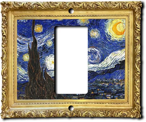 Vista 7 de Cubierta eléctrica acrílica decorativa de pintura de noche estrellada - Doble salida
