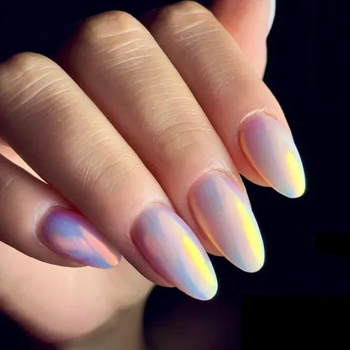 Vista 4 de Pretty Diva Aurora - Polvo de uñas cromado, 0.01 oz Aurora Mermaid Unicorn Iridescent Chrome Powder para uñas