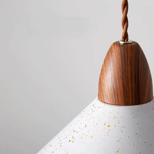 Vista 3 de 2 Pack Kitchen Island Pendant Lights, Nordic Retro White Metal Shade Ceiling Hanging Lighting, Modern Creative Conical Industrial Chandeliers for