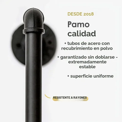Vista 3 de pamo - Perchero de pared (31.9 in), color negro