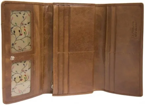 Vista 7 de Mancini - Cartera de piel triple con seguridad RFID para mujer