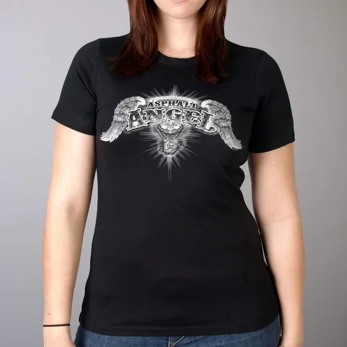 Vista 5 de Hot Leathers Black Asphalt Angel Ladies Camiseta de manga corta