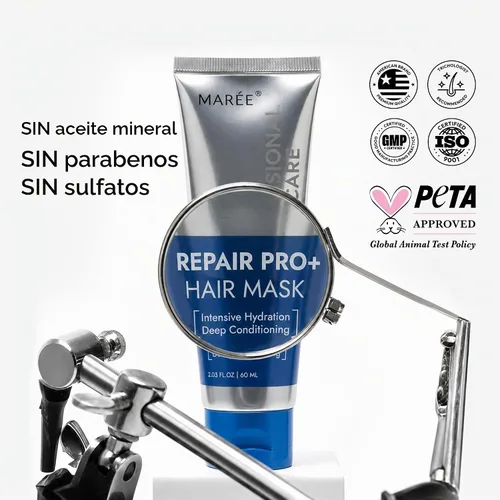 Vista 9 de MAREE Mascarilla capilar para cabello dañado - Colágeno y queratina