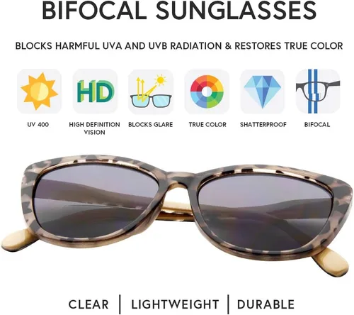 Vista 3 de VITENZI Gafas de sol con lectores para mujer, lentes de sol de lectura tintadas, Gela