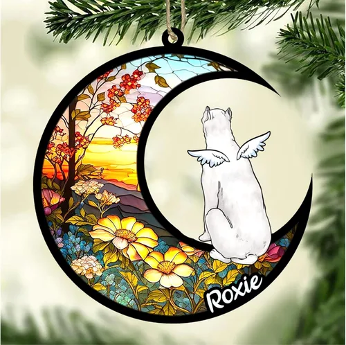 Vista 328 de LOVELYPOD Adorno de Navidad personalizado para perro Basset Hound (marrón) Basset Hound (marrón) adorno para atrapasoles de perro, razas de perros