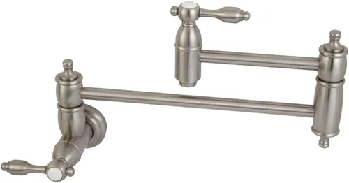 Vista 7 de Kingston Brass KS3103TAL - Grifo de cocina para relleno de olla de montaje en pared, latón antiguo