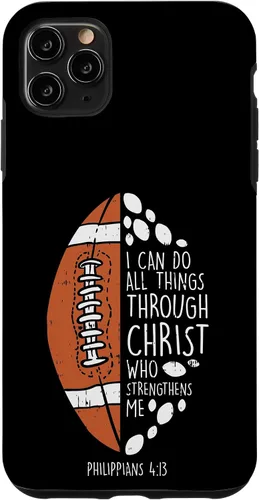 Vista 13 de Funda de regalo para iPhone 16 American Football I can do things Bible God Jesus