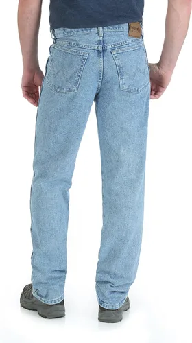 Vista 2 de Wrangler Pantalones vaqueros para hombre, con ajuste relajado, resistentes, largos y grandes