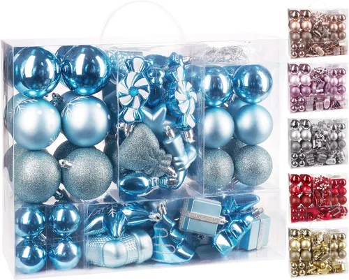 Vista 11 de BRUBAKER 77ct - Adornos de árbol de Navidad - Inastillables - Bolas de Navidad, estrellas, conos de pinos, botas, calcetines, paquetes