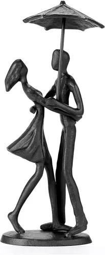 Vista 9 de Escultura de hierro hecha a mano, adorno de metal, figura de pareja, arte romántico, estatua de hierro, detalles modernos abstractos, figuritas