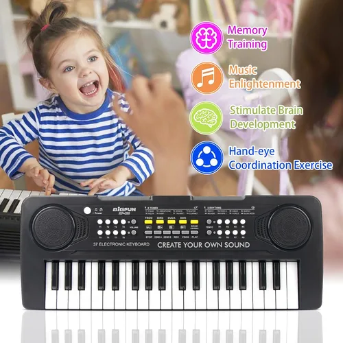 Vista 6 de Teclado de piano para niños, 37 teclas. Teclado de música portátil. Piano eléctrico. Juguetes de piano electrónico para niños. Instrumento musical