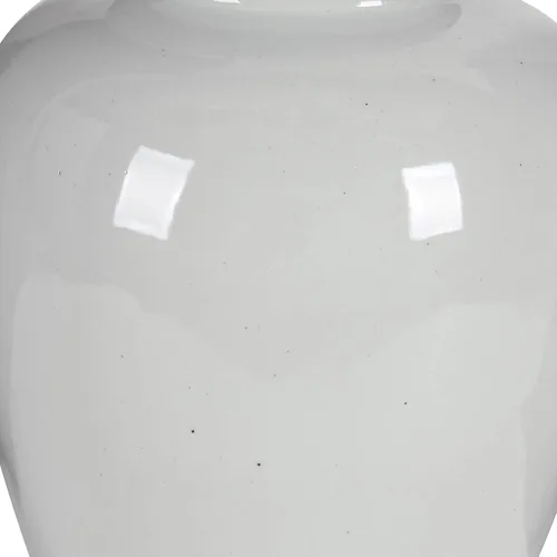 Vista 3 de Benzara BM165658 Tarro de jengibre de cerámica con tapa, blanco roto