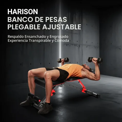Vista 7 de HARISON Adjustable Weight Bench for Home Gym, Heavy Duty 800LBS Commercial Workout Bench, Multi-Position Incline Flat Decline Sit Up Bench for Full