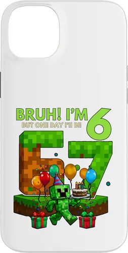 Vista 15 de Bruh I'm 6 But One-Day I'll Be 67 Retro 6th Birthday Kids Case for iPhone 17