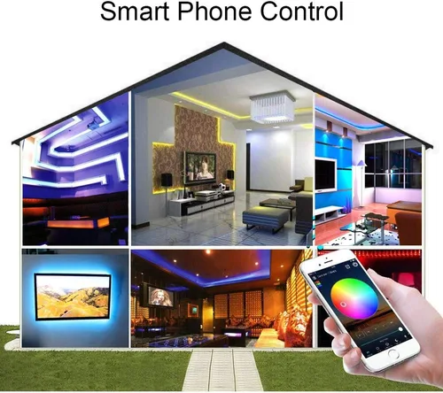 Vista 2 de Luces LED de neón, control remoto inteligente WiFi 110-130V RGB regulable, impermeable, 5050 60 LED/m, compatible con Alexa, Google Home, iOS
