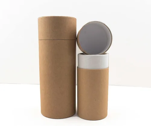 Vista 2 de Caja de embalaje de tubo de papel Kraft de 0.3 fl oz, envases de desodorante de cartón, tubos de cartón Kraft, contenedores redondos de papel Kraft