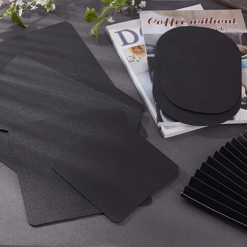 Vista 3 de PH PandaHall Moldeador de base de bolso, 8 estilos de plástico negro rectángulo/cuadrado/ovalado para bolsas de bolsas para mantener