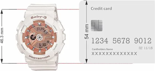 Vista 8 de Casio Baby-G BA-110 Blanco Rosa BA-110-7A1DR Blanco Rosa Rosa Rosa