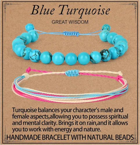 Vista 82 de LPBeads Pulsera de piedra natural hecha a mano de tamaño ajustable