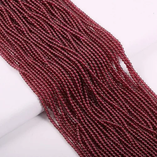 Vista 4 de Cuentas redondas de amatista natural para hacer joyas, pulseras, collares (0.079 pulgadas), 2 hebras