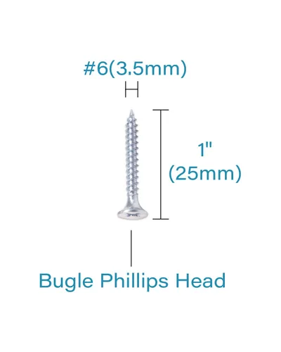Vista 3 de IMScrews 100 tornillos para paneles de yeso de 1 pulgada, Phillips de cabeza plana #6, rosca fina, punta afilada, ideales para paneles de yeso