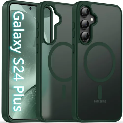Vista 99 de Oterkin Funda magnética para Samsung Galaxy A17 mate, funda de teléfono A17 compatible con MagSafe esmerilada, translúcida, a prueba de golpes Negro
