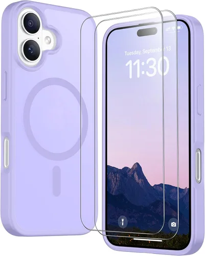 Vista 130 de SPIDERCASE Funda magnética translúcida diseñada para iPhone 11, con 2 protectores de pantalla de vidrio templado, antihuellas, para iPhone 11 de 6.1