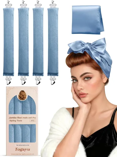 Vista 12 de Heatless Curls Overnight Set for Long Hair, No Damage Hair Brown-4PCS
