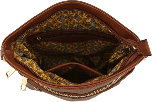 Vista 5 de Bolso cruzado grande con triple bolsillo con cremallera.