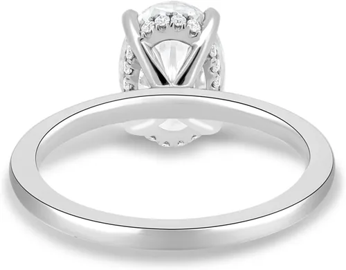 Vista 7 de Anillos de compromiso de moissanita de oro macizo de plata 925 de 10 quilates y 14 quilates y 18 quilates para mujer Juego de anillos de boda