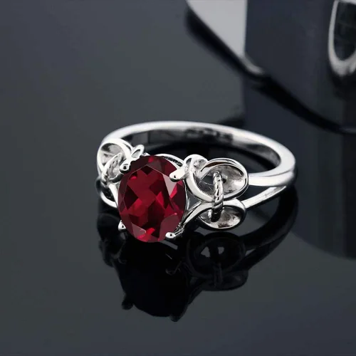 Vista 132 de Gem Stone King Anillo de compromiso ovalado con piedra natal para mujer, plata de ley 925, ovalado de 0.354 x 0.276 in, anillo de compromiso