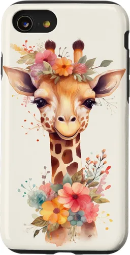Vista 18 de Cute Giraffe with Flowers Giraffe Floral Case for iPhone 17