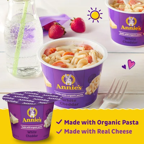 Vista 3 de Annie's Organic White Cheddar Macaroni and Cheese, taza microondable, 2.01 oz (Paquete de 12)