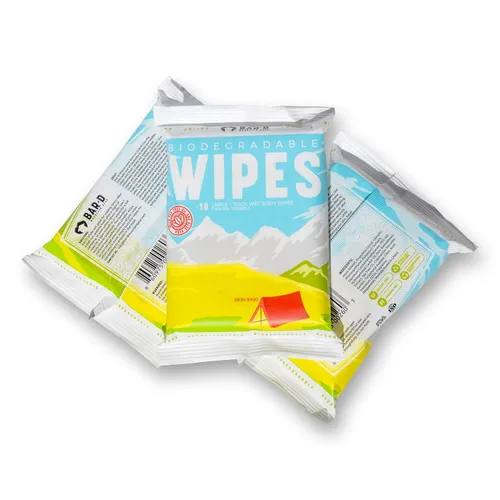 Vista 2 de Bar-D Toallitas corporales biodegradables con aceite de árbol de té y aloe vera, toallitas de ducha refrescantes ideales para camping, senderismo