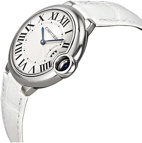Vista 2 de Cartier Ballon Bleu W6920087 - Reloj para mujer de cuero blanco, Plateado