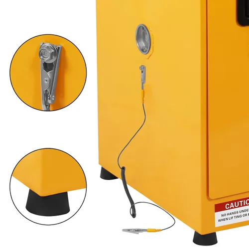Vista 6 de Gabinete inflamable de 17 x 17 x 22 pulgadas, gabinete seguro de acero galvanizado, estante ajustable, gabinete de almacenamiento inflamable