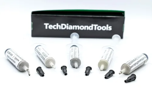 Vista 17 de TechDiamondTools Kit de 5 compuestos de pulido de diamantes, pasta lapidaria hecha en Estados Unidos 400, 500, 600, 800, 1050, pasta lapidaria