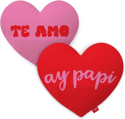 Vista 26 de Ay Papi - Funda de almohada de poliéster con forma de corazón de 15 x 15 pulgadas (relleno/relleno no incluido), diseño de corazón latino con tema