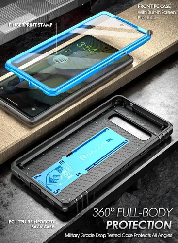 Vista 2 de Poetic Revolution - Funda para Google Pixel 7A 5G, protector de pantalla integrado funciona con identificación de huellas dactilares, carcasa