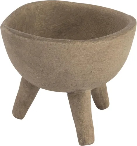 Vista 10 de Creative Co-Op - Maceta de terracota estilo bohemio con borde orgánico, color gris pardo mate