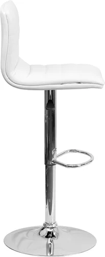 Vista 72 de Flash Funiture silla de bar ajustable con base cromada, Vinilo, Gris