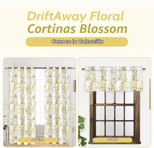 Vista 7 de DriftAway Cortinas florales para dormitorio, 84 pulgadas de largo, para sala de estar, con forro de acuarela, cortinas opacas con aislamiento