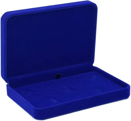 Vista 3 de Conjuntos de joyas de boda Caja de terciopelo Collar Pendiente Anillo Display Case Soporte de almacenamiento (azul)