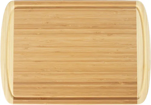 Vista 6 de Totally Bamboo Tabla de panadería reversible y bloque de carnicero tallado con ranuras para jugos