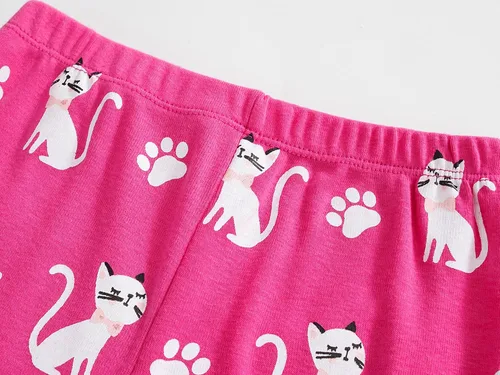 Vista 7 de Dolphin&Fish Pijamas cortas de algodón para niñas pequeñas, ropa de verano, conjuntos de pijamas para niños pequeños