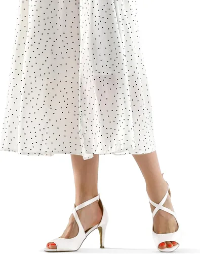 Vista 3 de mysoft Sandalias de tacón con punta abierta para mujer, de tacón alto, con tiras cruzadas, elegantes zapatos de vestir de graduación