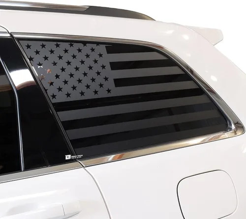 Vista 9 de Bogar Tech Designs - Calcomanías precortadas para ventana trasera de cuarto lateral de la bandera estadounidense compatibles con Jeep Grand Cherokee