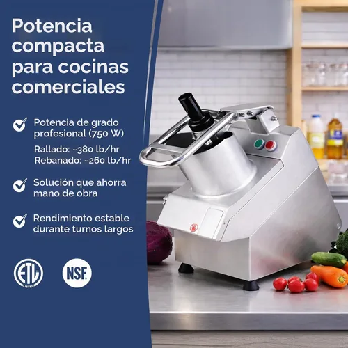 Vista 3 de TK Commercial Vegetable Chopper 750W - 5 discos para procesamiento de alimentos - NSF