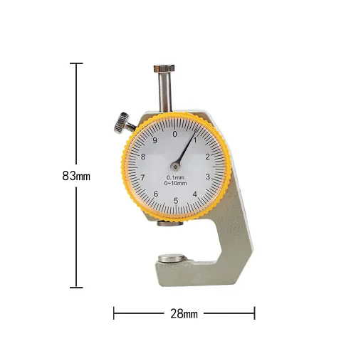 Vista 5 de WUTA Medidor de Grosor de Cuero Herramientas de Medición 0-10mm/0.1mm Medidor de Grosor de Dial Medidor de Papel Tester para Tubo Hueco, Tubo