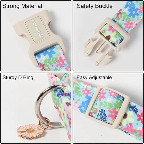 Vista 72 de DOGWONG Collar para perro de San Valentín, collar ajustable de algodón con corazón de caramelo azul, perfecto para perros pequeños a medianos